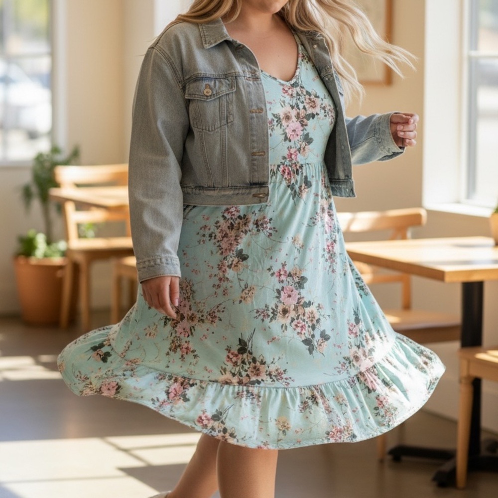 Torrid Super Soft Floral Cold Shoulder Dress| Size 2X | Easy Care - Picture 6 of 8